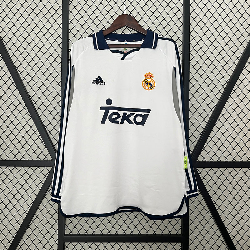 قميص ريال مدريد الأساسي بأكمام طويلة 2000-2001