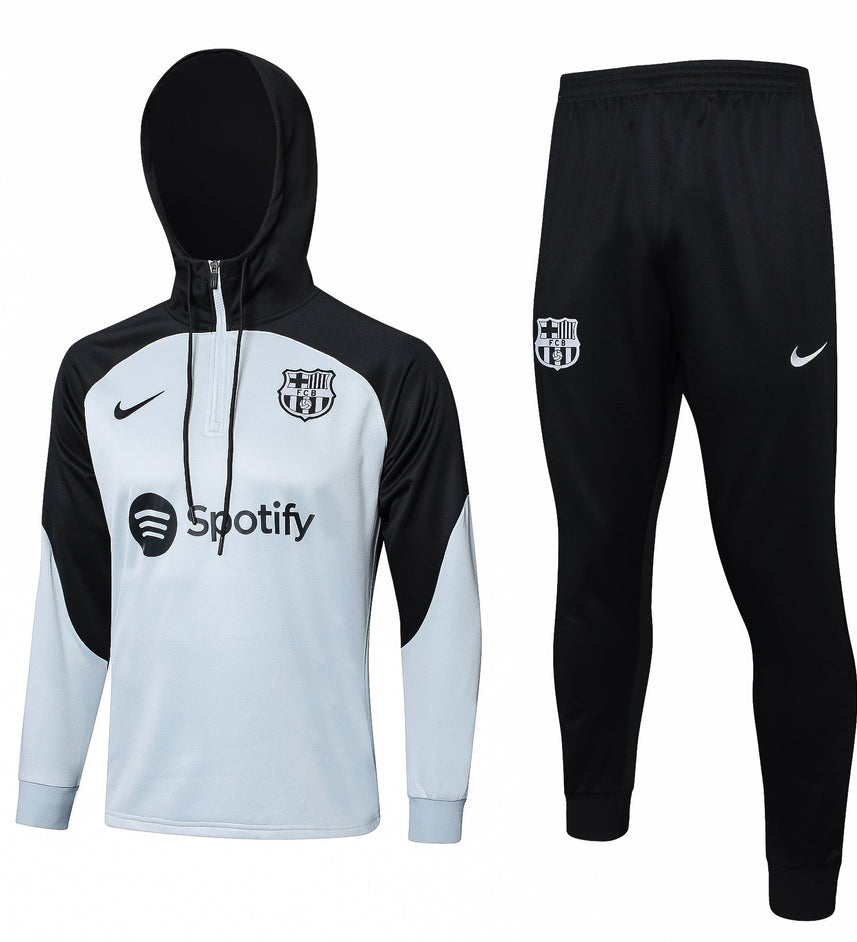 FC Barcelona White and Black Tracksuit