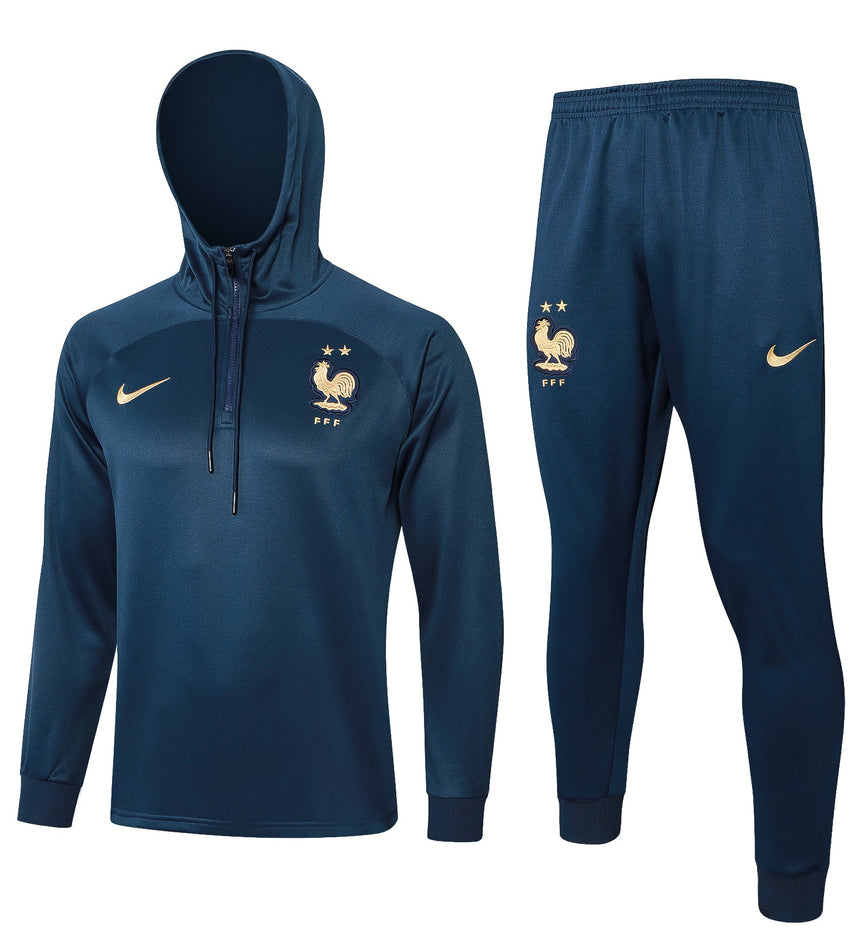 France Dark Blue and Gold Tracksuit