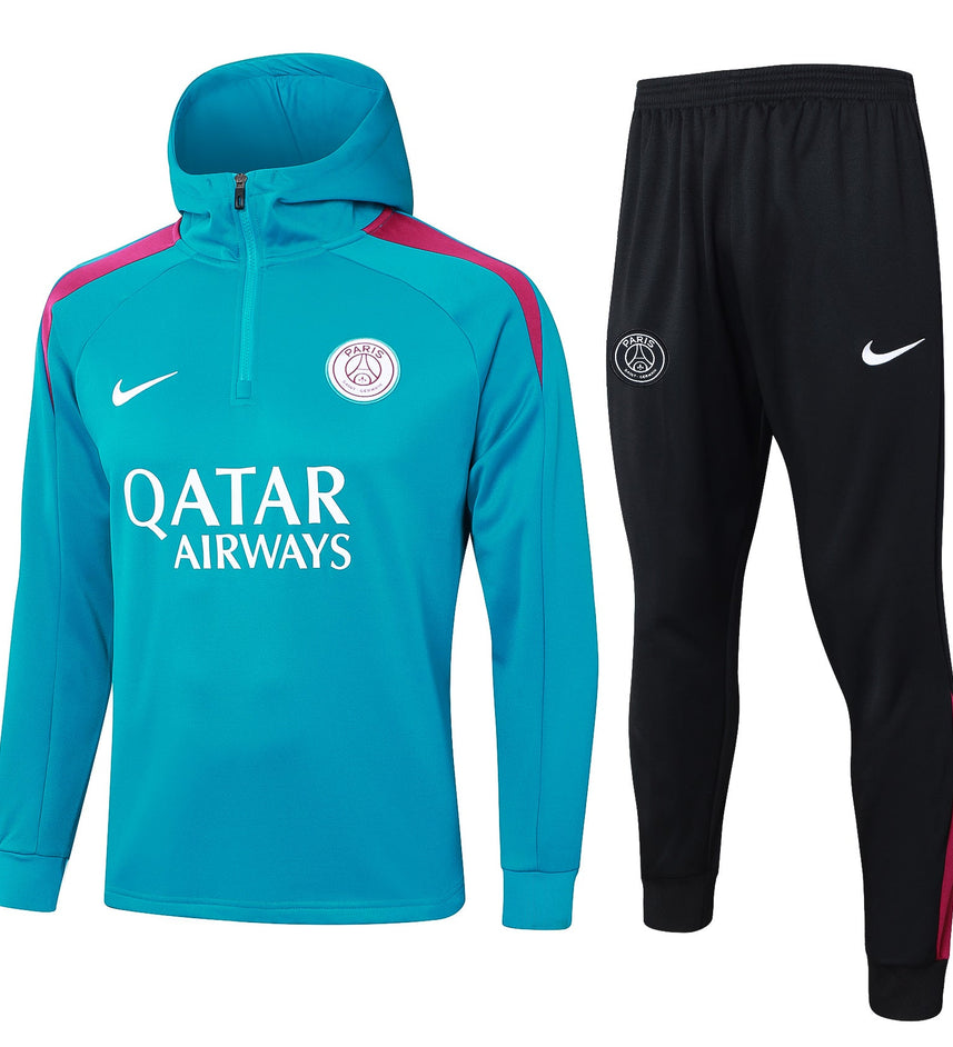 PSG Light Blue and Black Tracksuit
