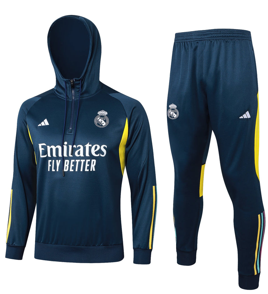 Real Madrid Dark Blue and Yellow Tracksuit