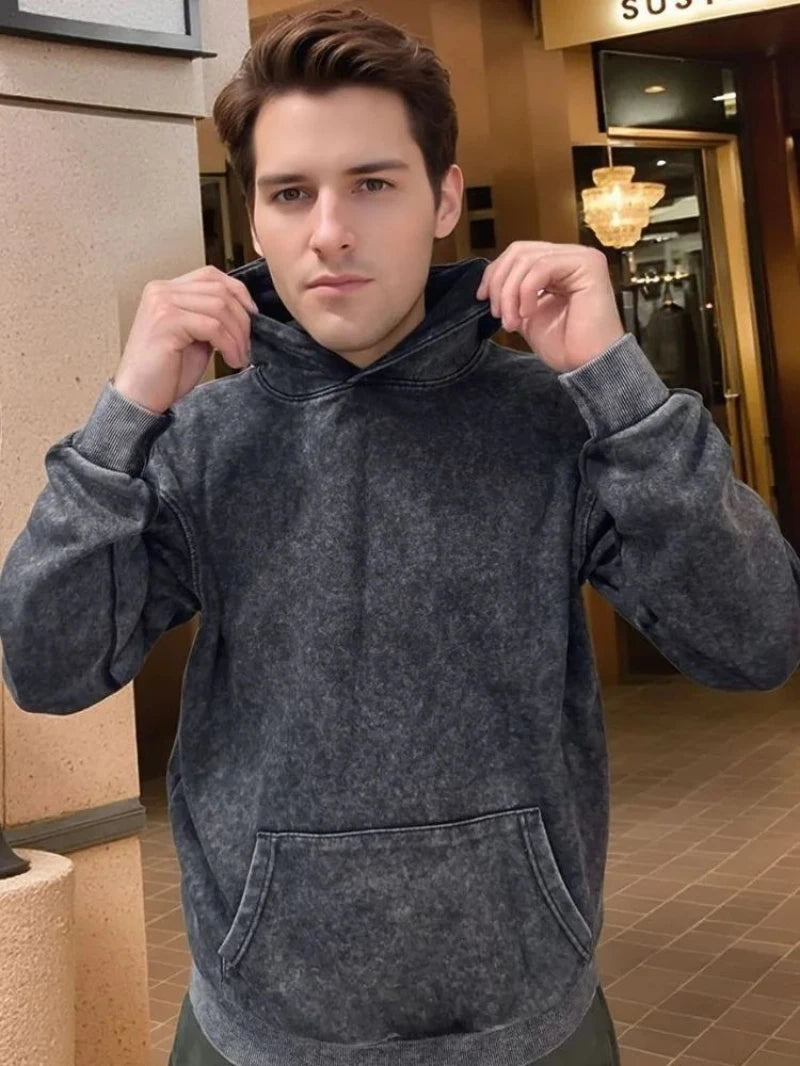 Heavy Washed Loose Hoodie