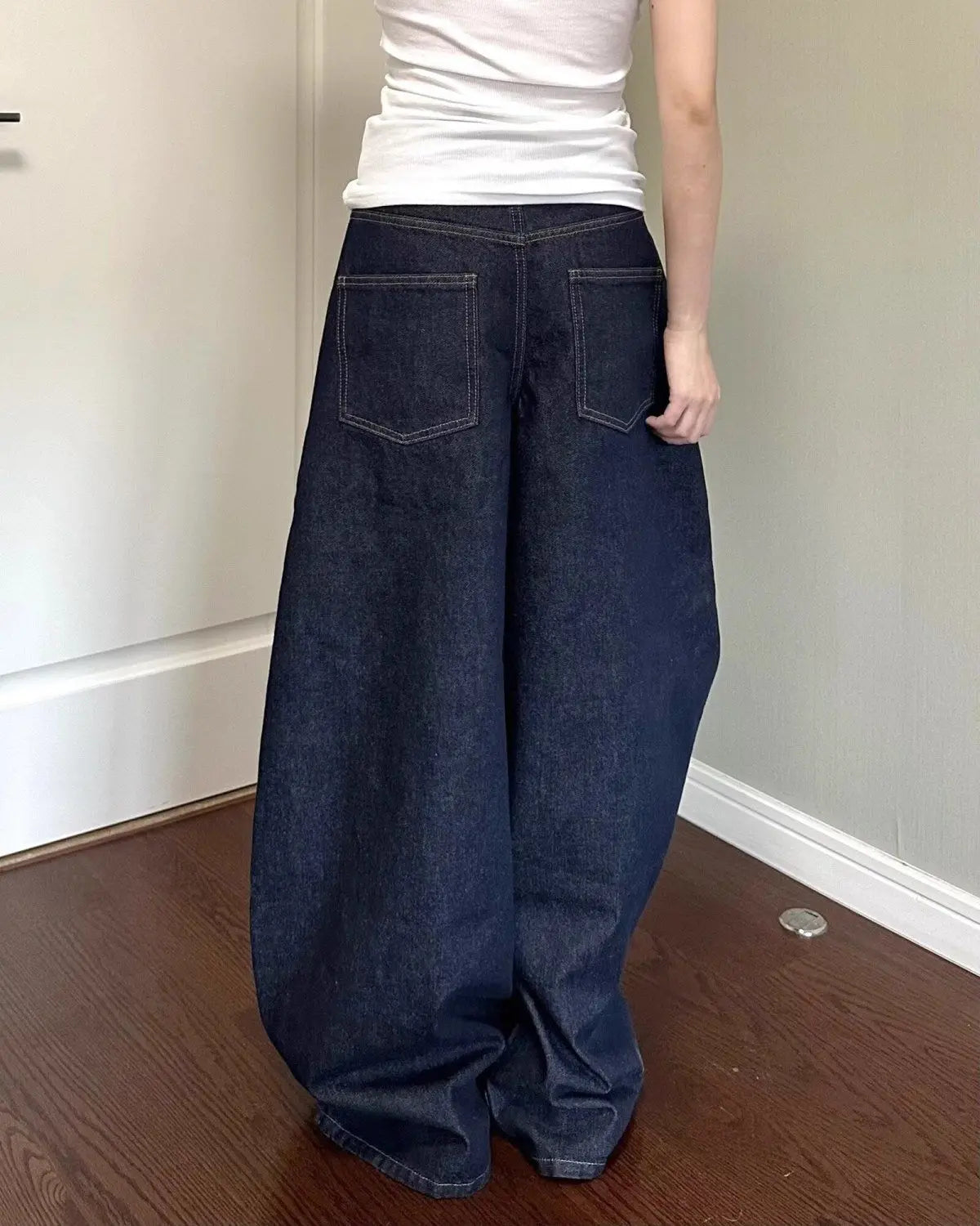 Men And Women Washed Loose Straight Pants