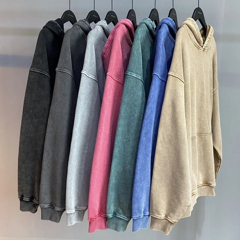 Heavy Washed Loose Hoodie