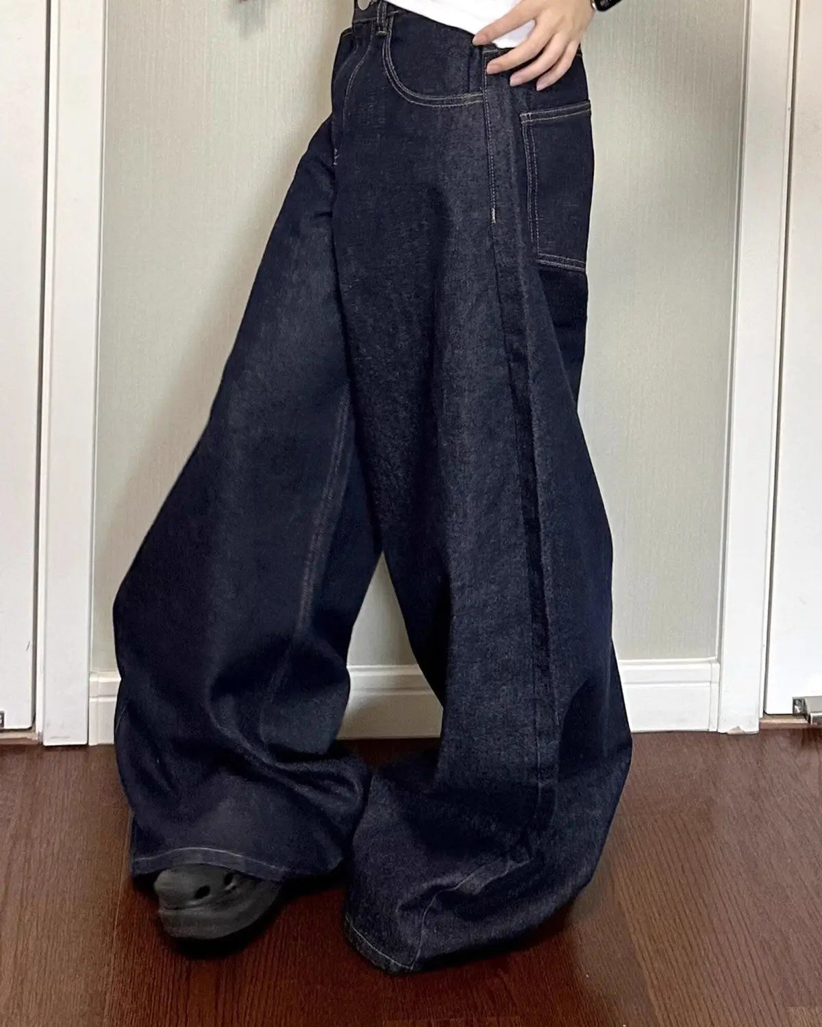 Men And Women Washed Loose Straight Pants