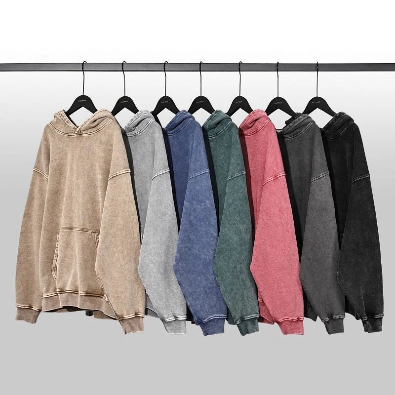 Heavy Washed Loose Hoodie